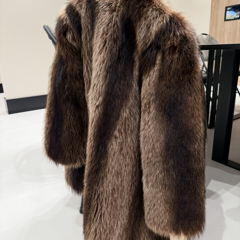 EATON BROWN RACCOON FUR COAT